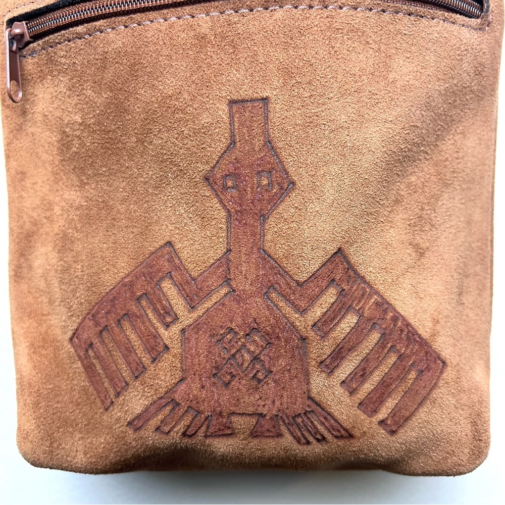 Vintage Suede Thunder Bird Cross Body Slim Bag - Picture 3 of 14